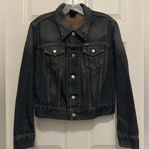 DIESEL Women’s Vintage Dark Blue Denim Jacket Dirty Wash - Sz M